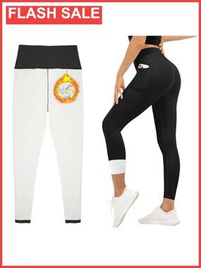 Fleece Lined Leggings High Waisted Tummy Control Thermal Yoga Pants